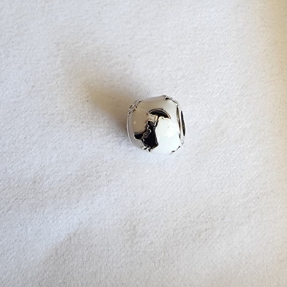 New Sterling Silver & Enamel Mary Poppins' Silhouette Charm for Pandora bracelet - Picture 1 of 5